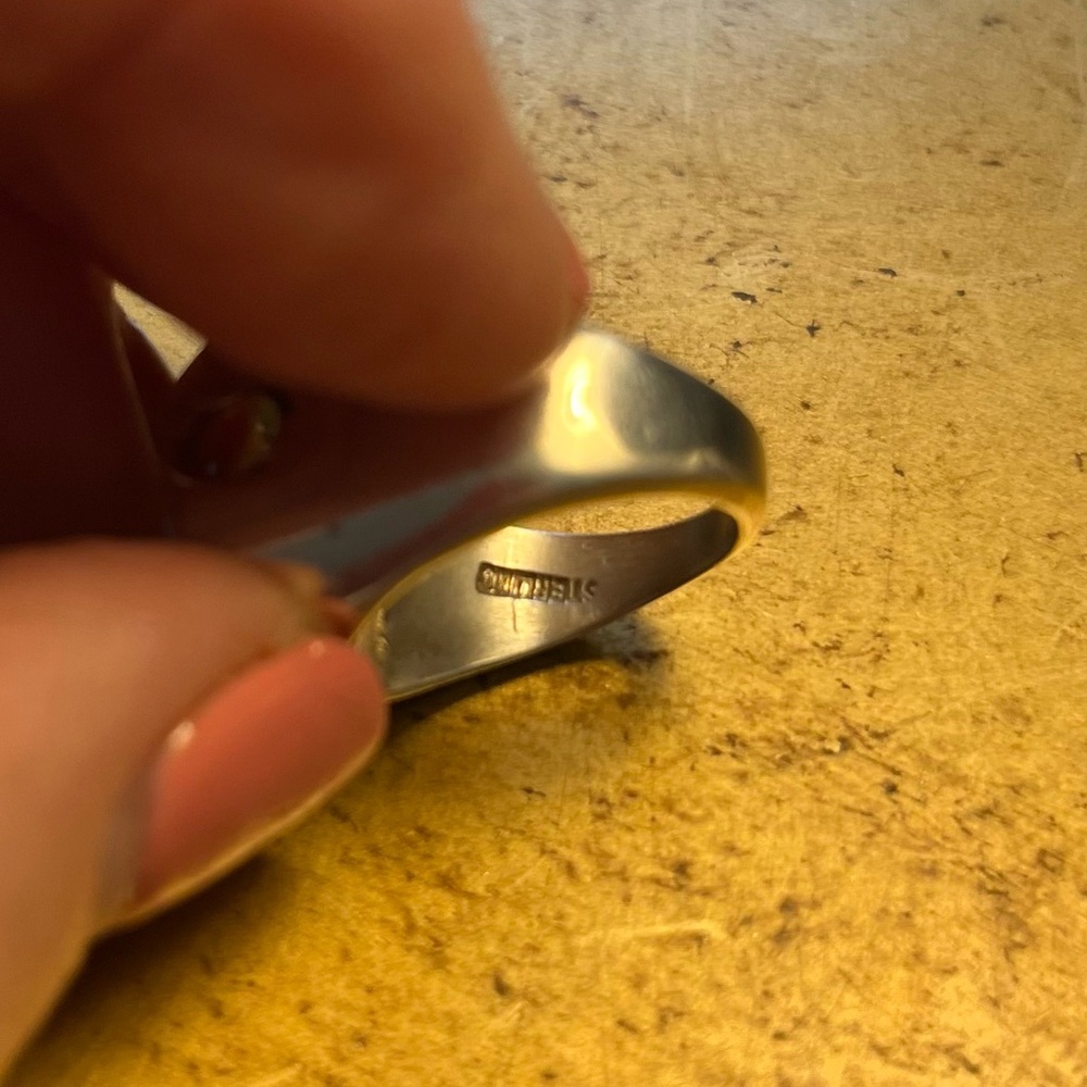 Sterling Silver/ Cat Eye Stone Ring - image 3